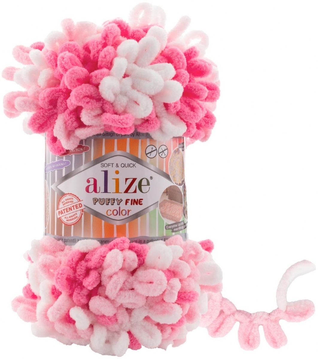 Alize Puffy Fine Color, 100% Micropolyester 5 Skein Value Pack, 500g фото 25
