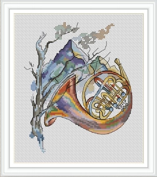 Mountain Music Cross Stitch Pattern фото 1