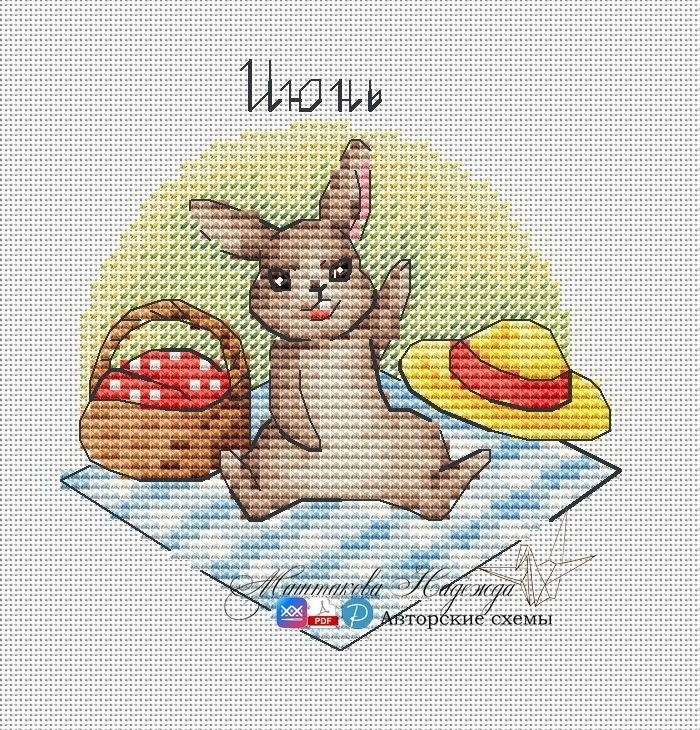 June Bunny Cross Stitch Pattern фото 1