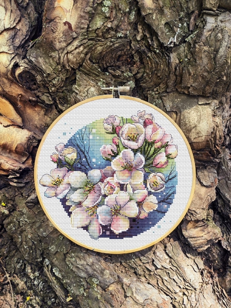 Apple Tree Flowers Cross Stitch Pattern фото 4