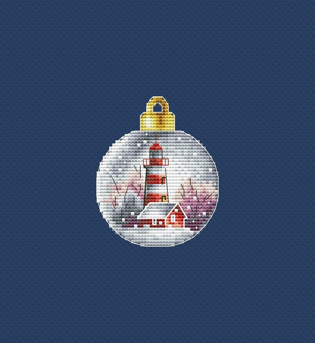 Christmas Bauble. Lighthouse 3-3 Cross Stitch Pattern фото 1