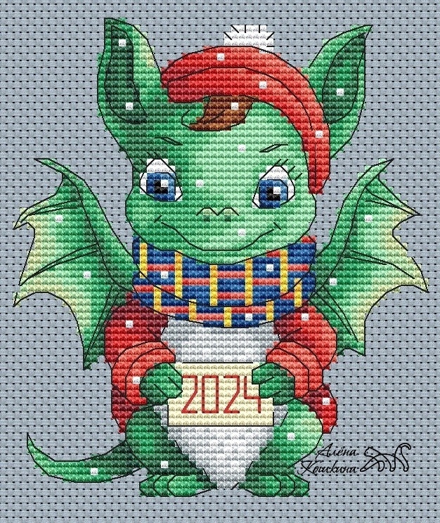 Cute Little Dragon Cross Stitch Pattern фото 1