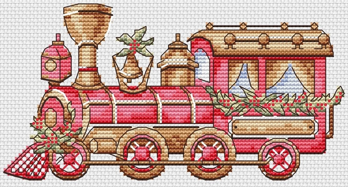 Christmas Train Cross Stitch Chart фото 2