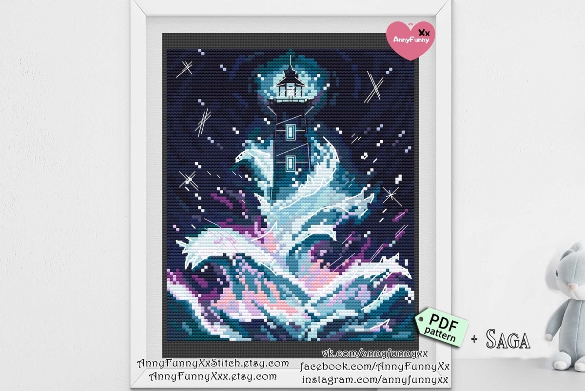 Frosty Lighthouse Cross Stitch Pattern фото 6