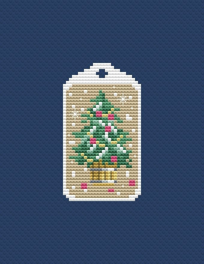 Christmas Keychain. Tree Cross Stitch Pattern фото 1