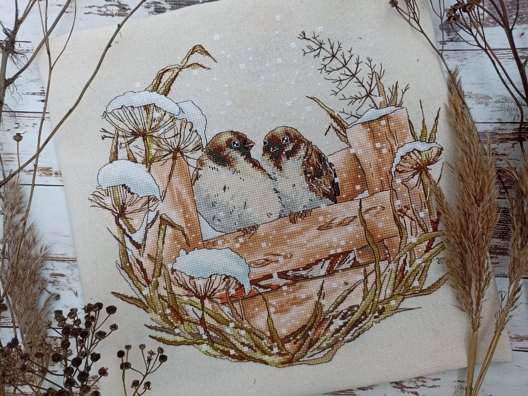 Two Sparrows Cross Stitch Pattern фото 2