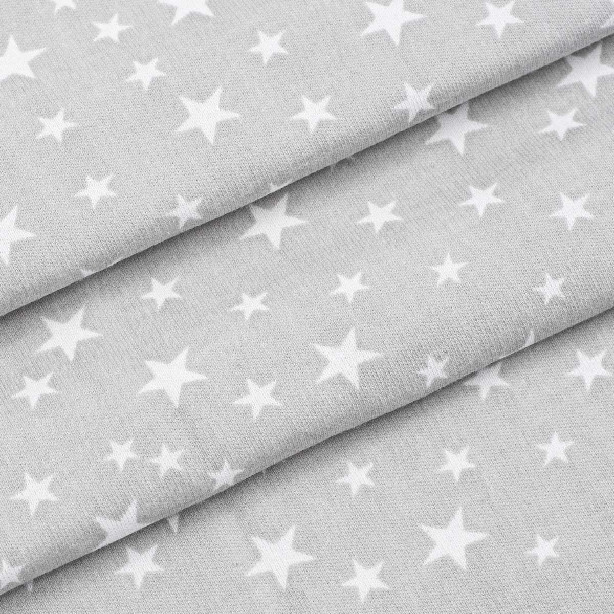 Light Grey Stars Interlock Patchwork Fabric фото 1