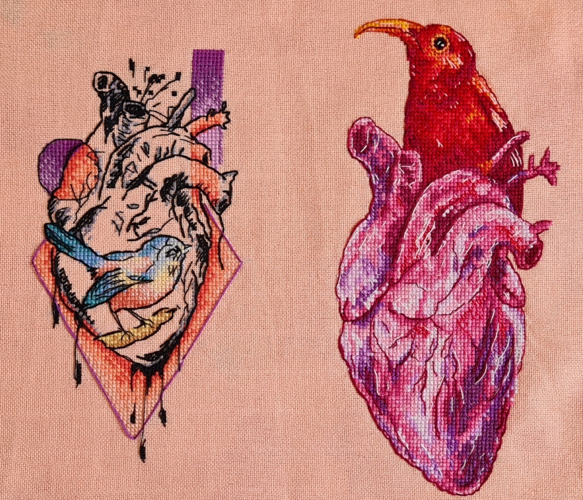 Heart Sunbird Cross Stitch Pattern фото 12