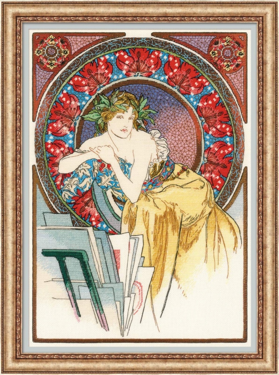 Girl with an Easel Cross Stitch Kit фото 1