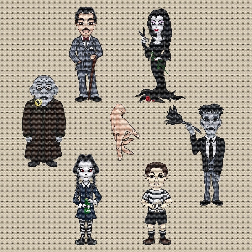 The Addams Family Set Cross Stitch Pattern фото 1