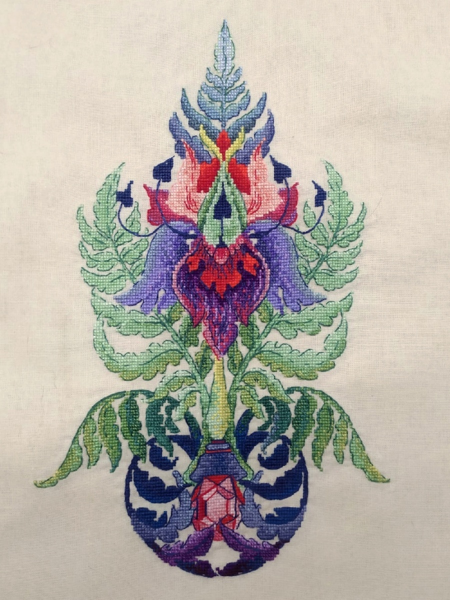 Fern Flower Cross Stitch Pattern фото 3