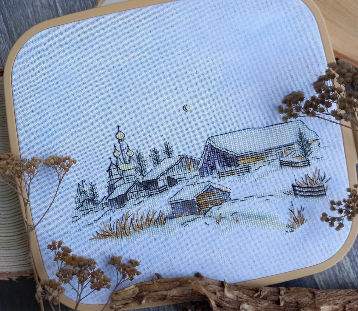 A Winter Village Cross Stitch Pattern фото 3