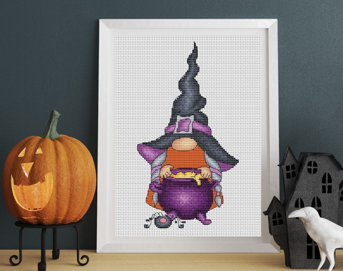 Halloween Gnome Cross Stitch Pattern фото 1