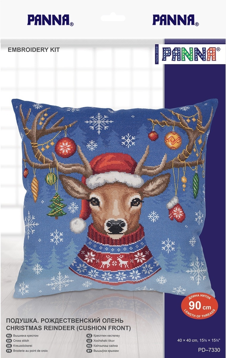 Christmas Reindeer (Cushion Front) Cross Stitch Kit фото 2