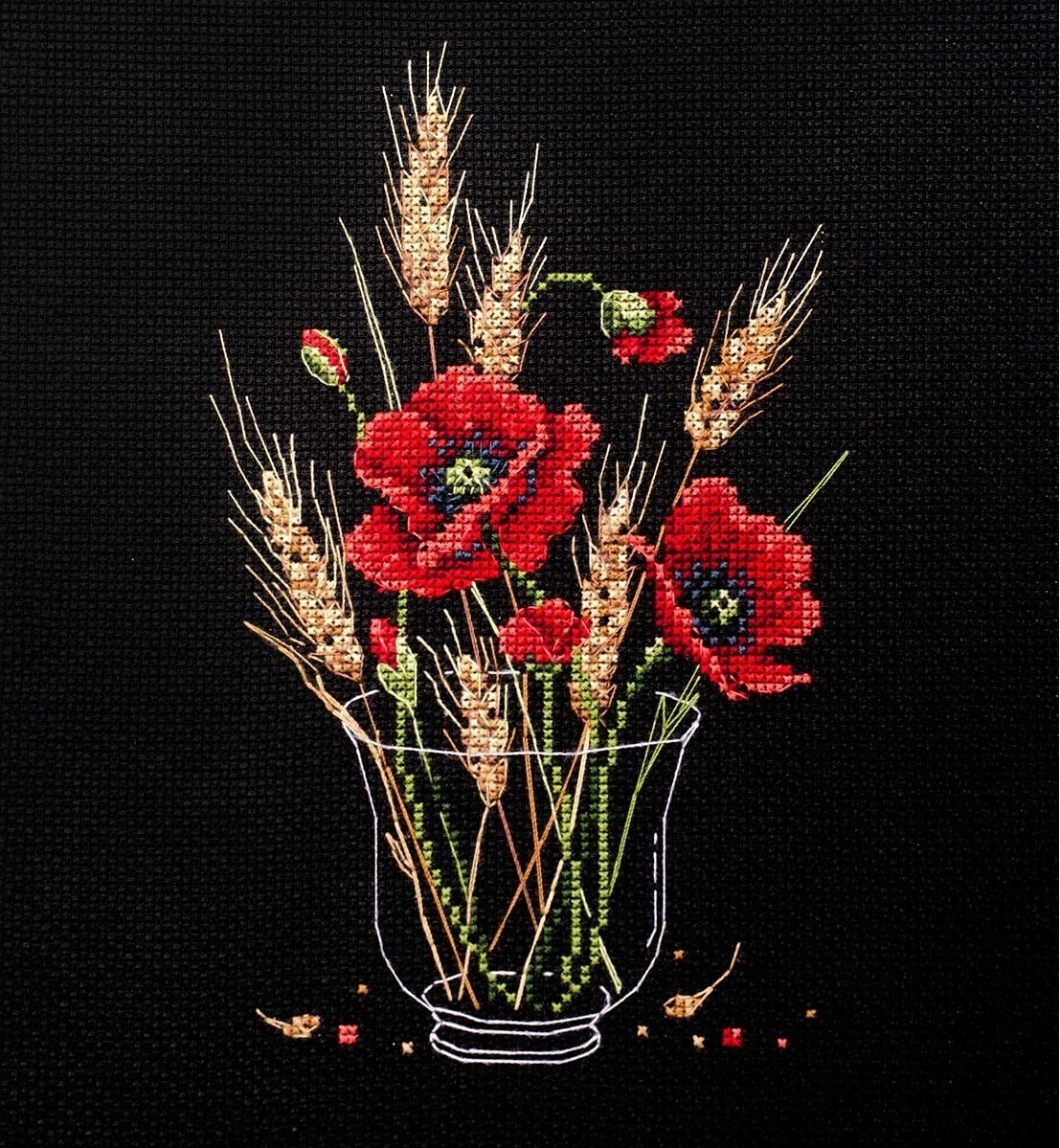 Poppy Flowers Cross Stitch Kit фото 1