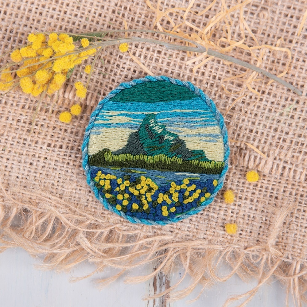 Brooch. Alpine flowers Embroidery Kit фото 1