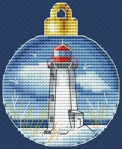 Christmas Bauble. Lighthouse 2-4 Cross Stitch Pattern фото 1