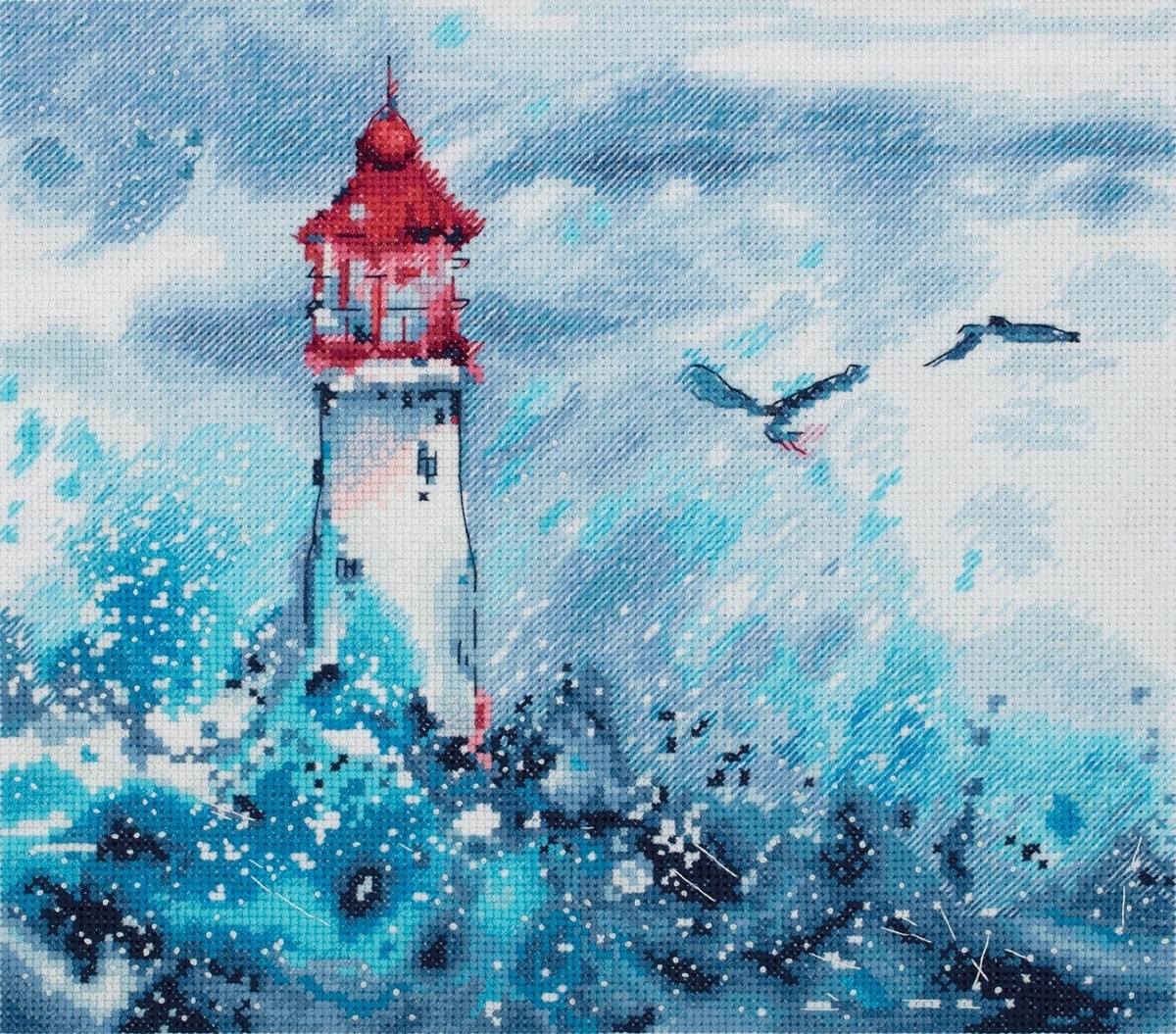 Lighthouse in Storm Cross Stitch Kit фото 1