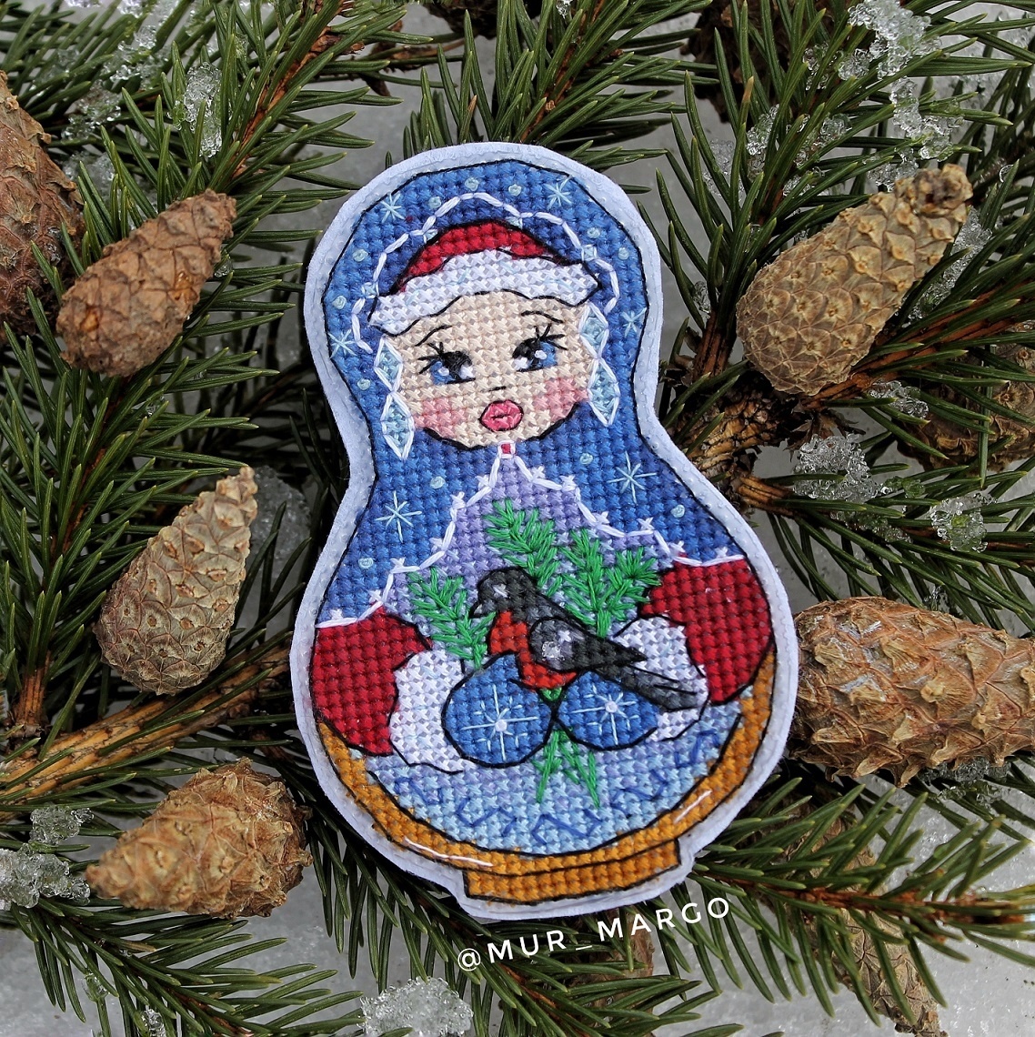 Matryoshka Winter Cross Stitch Pattern фото 3