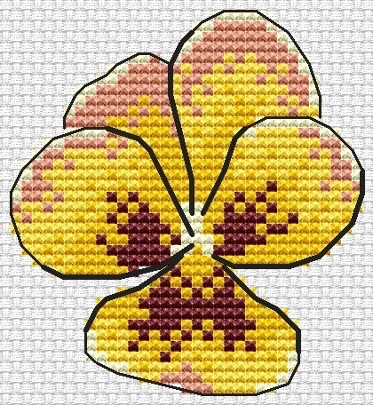 Pansies 2 Cross Stitch Pattern фото 1