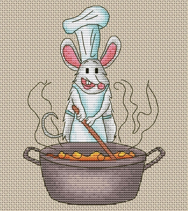 Mouse Chef 3 Cross Stitch Pattern фото 1