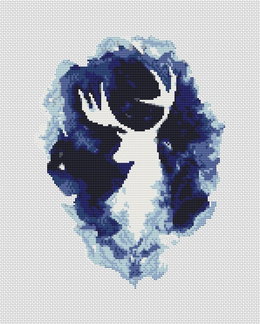 Mystical Deer Cross Stitch Pattern фото 1