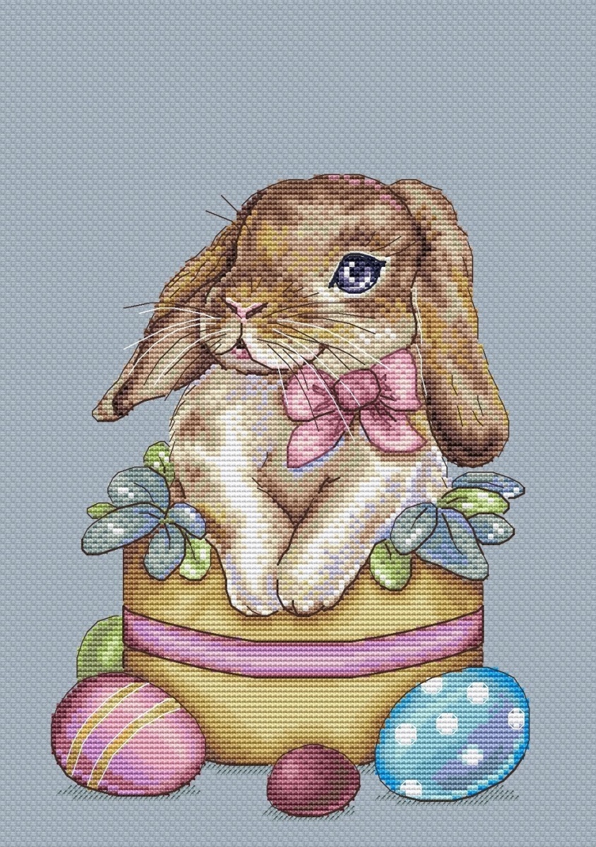 Cute Easter Bunny Cross Stitch Chart фото 3