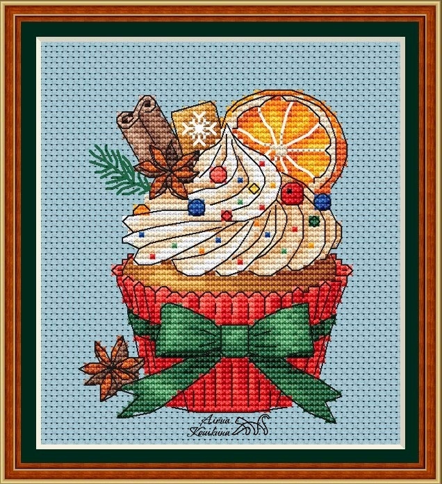 Cupcake with Citrus Cross Stitch Pattern фото 1