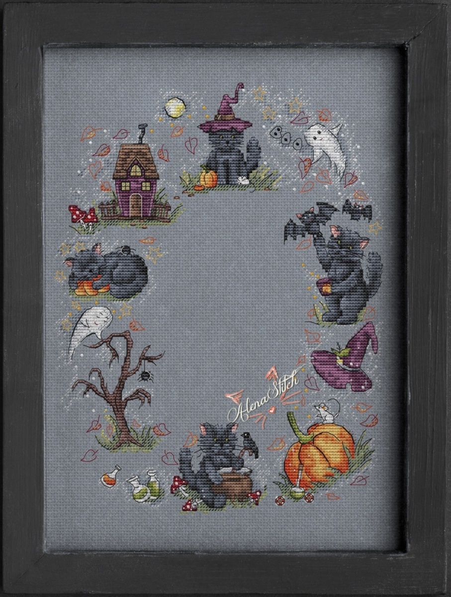 Halloween Cats Cross Stitch Chart фото 1