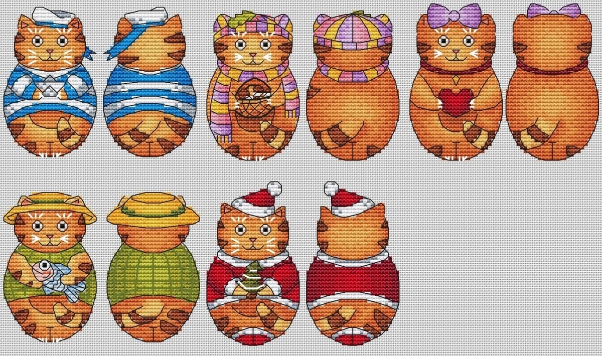 Gingerbread Cats Cross Stitch Pattern фото 1