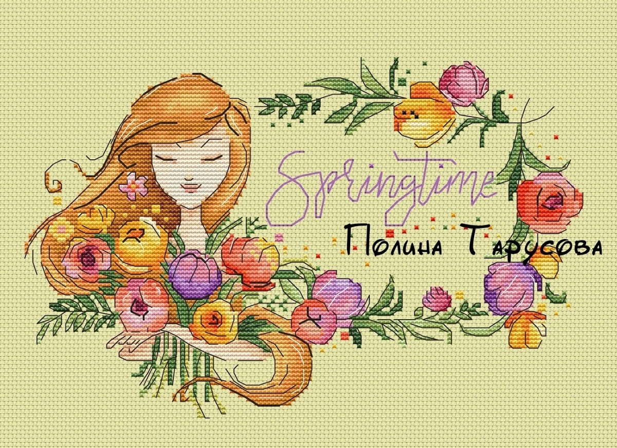 Spring Time Cross Stitch Chart фото 1