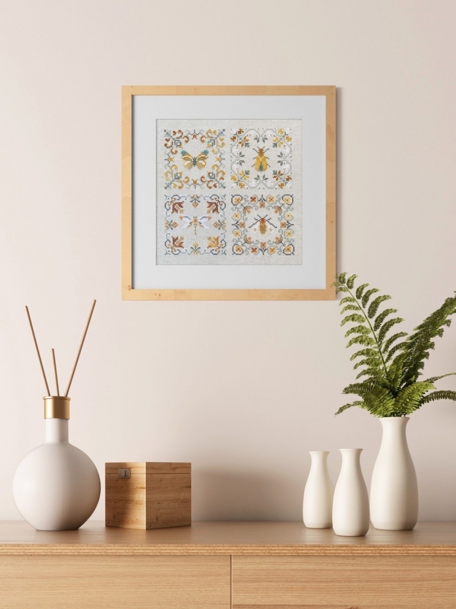 Bug, Dragonfly, Bee and Butterfly Cross Stitch Pattern фото 4