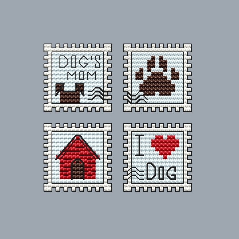 I Love Dog Cross Stitch Pattern фото 2