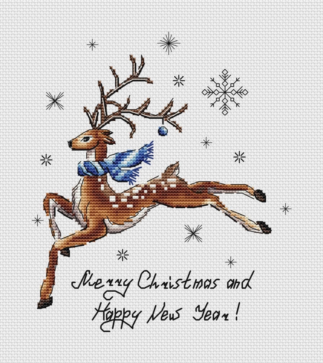 A Christmas Deer Cross Stitch Pattern фото 1