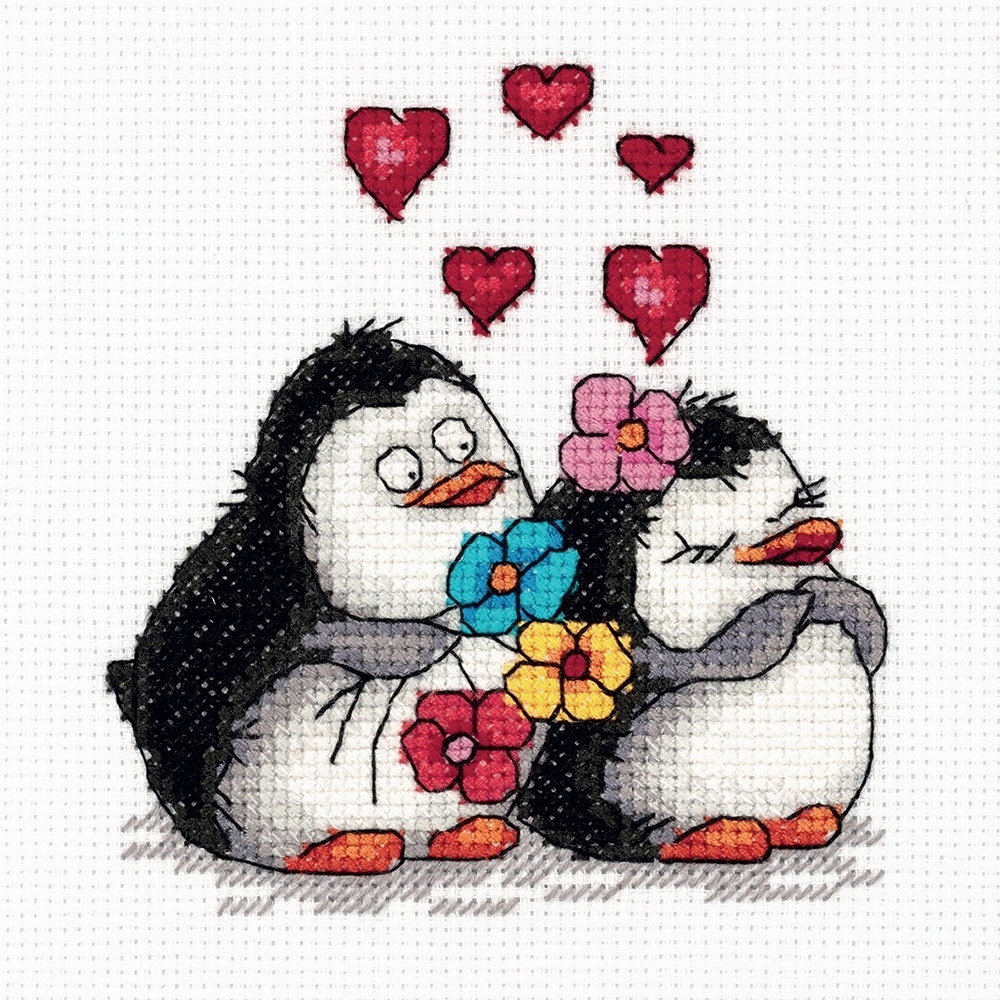Penguins in Love Cross Stitch Kit фото 1