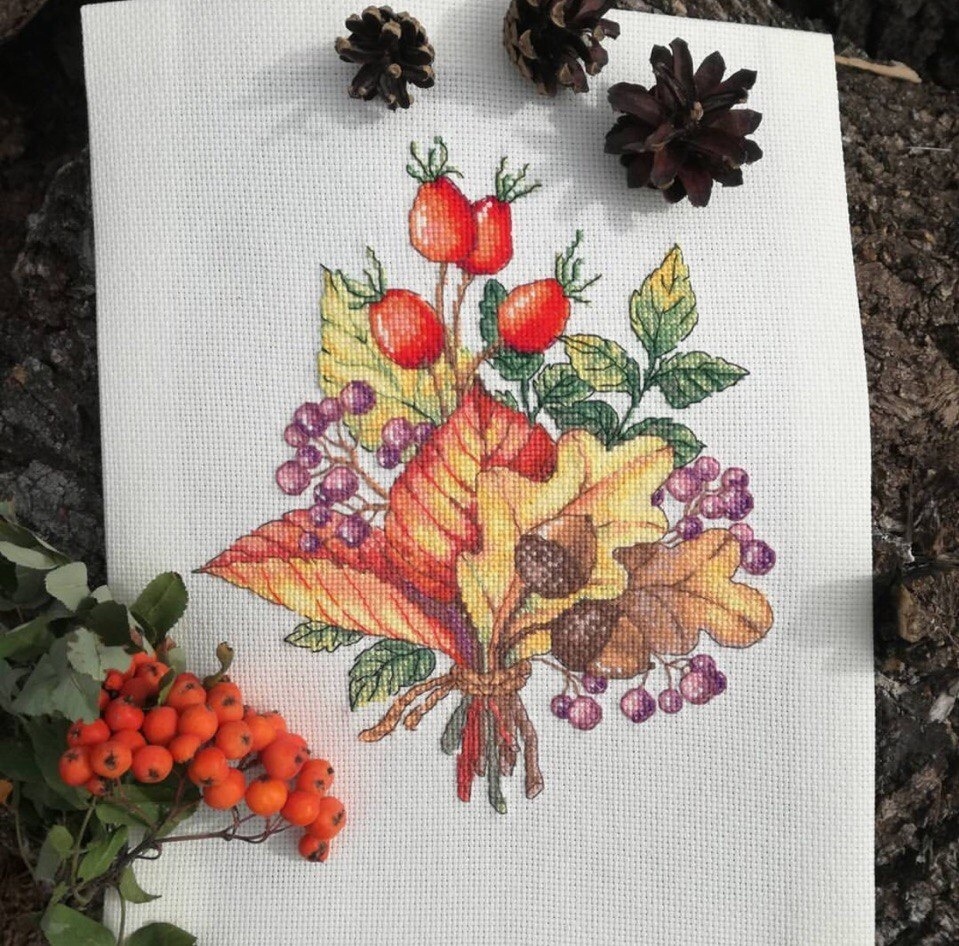 In the City of Autumn Cross Stitch Pattern, code AP-199 Anna Petunova
