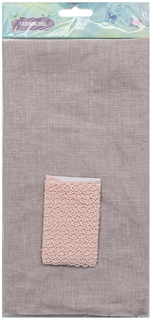 Dusty Rose&Pink Linen with Braid Patchwork Fabric фото 2
