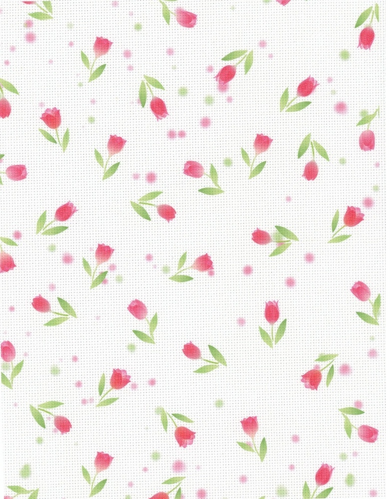 18 Count Aida Designer Fabric by MP Studia Pink Tulips фото 1