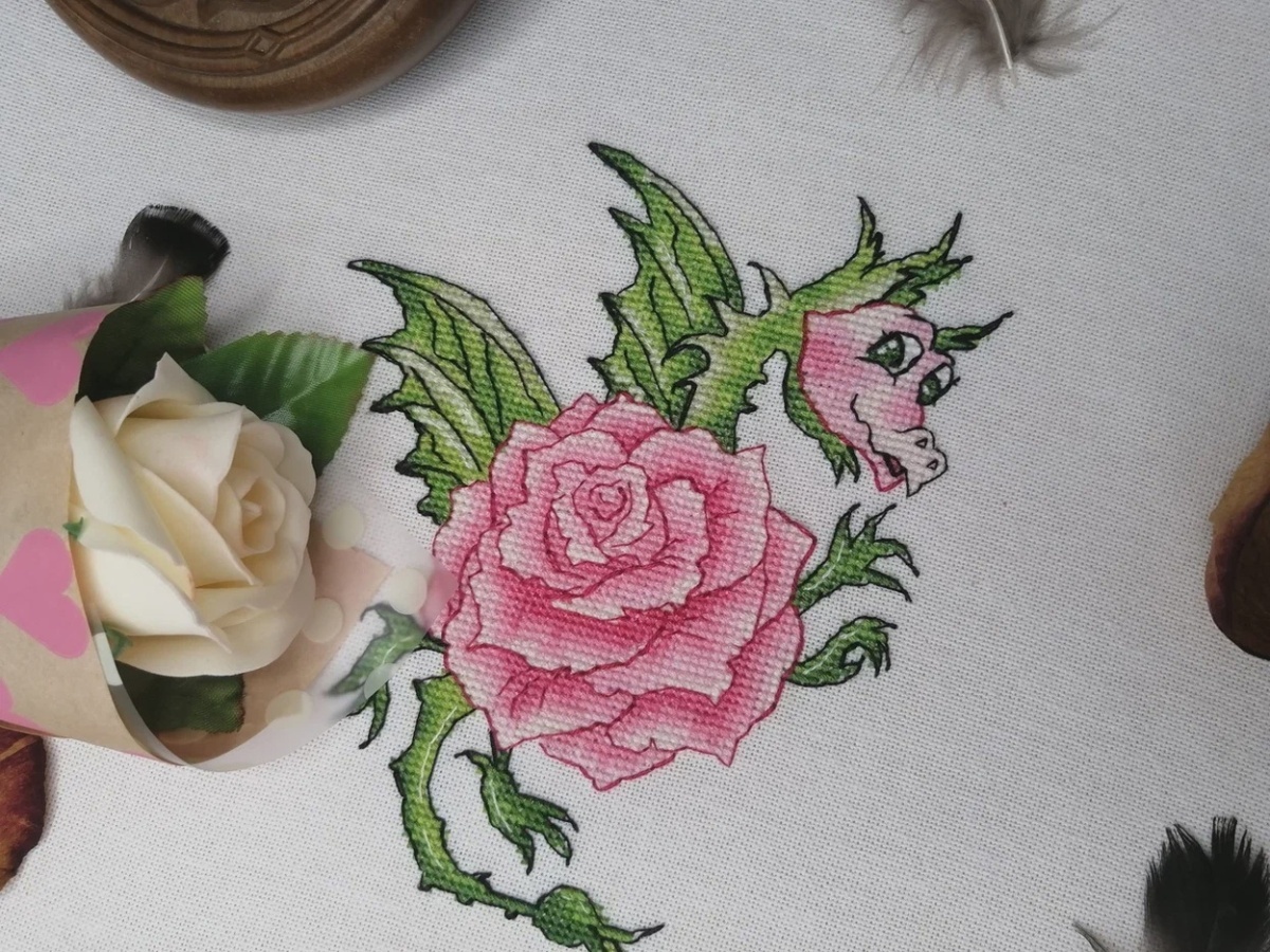 Dracoflower. Rose Cross Stitch Pattern фото 2