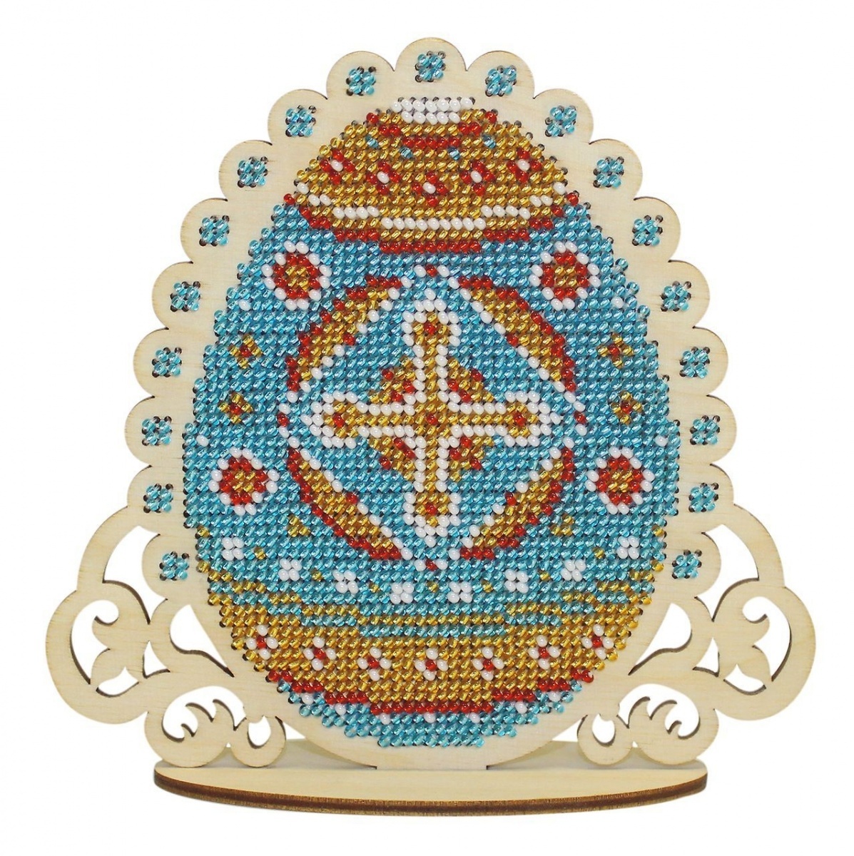 Blue Easter Egg Bead Embroidery Kit фото 1