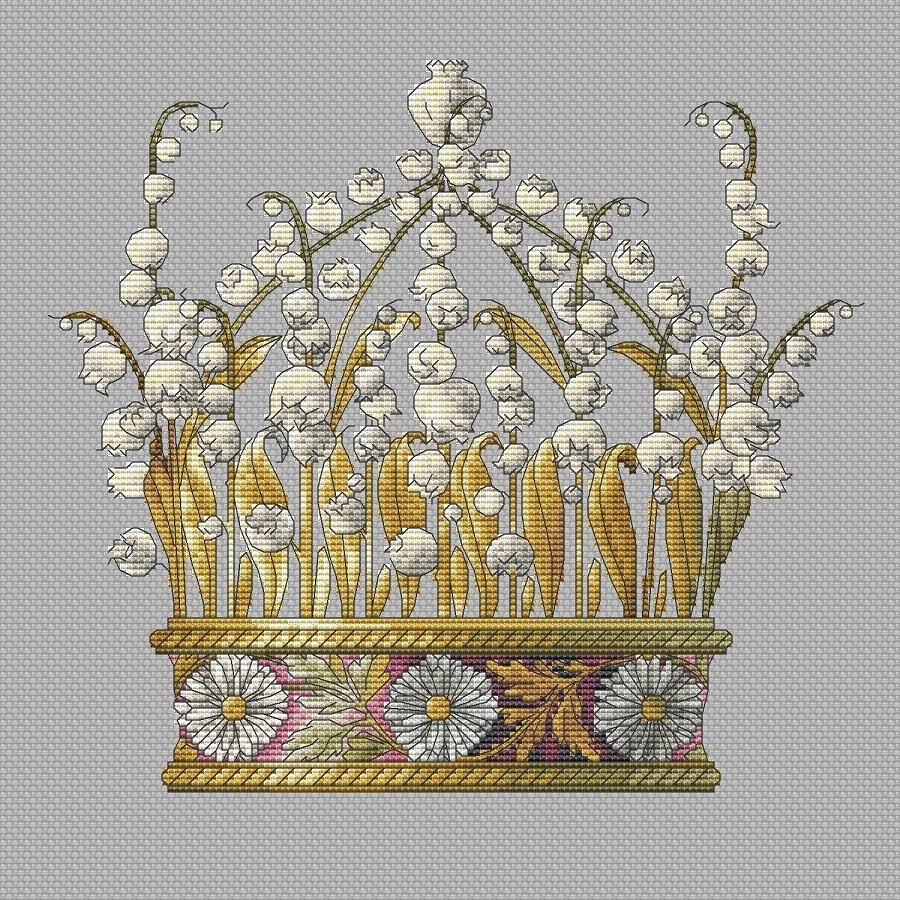 Lily of the Valley Crown Cross Stitch Pattern фото 1