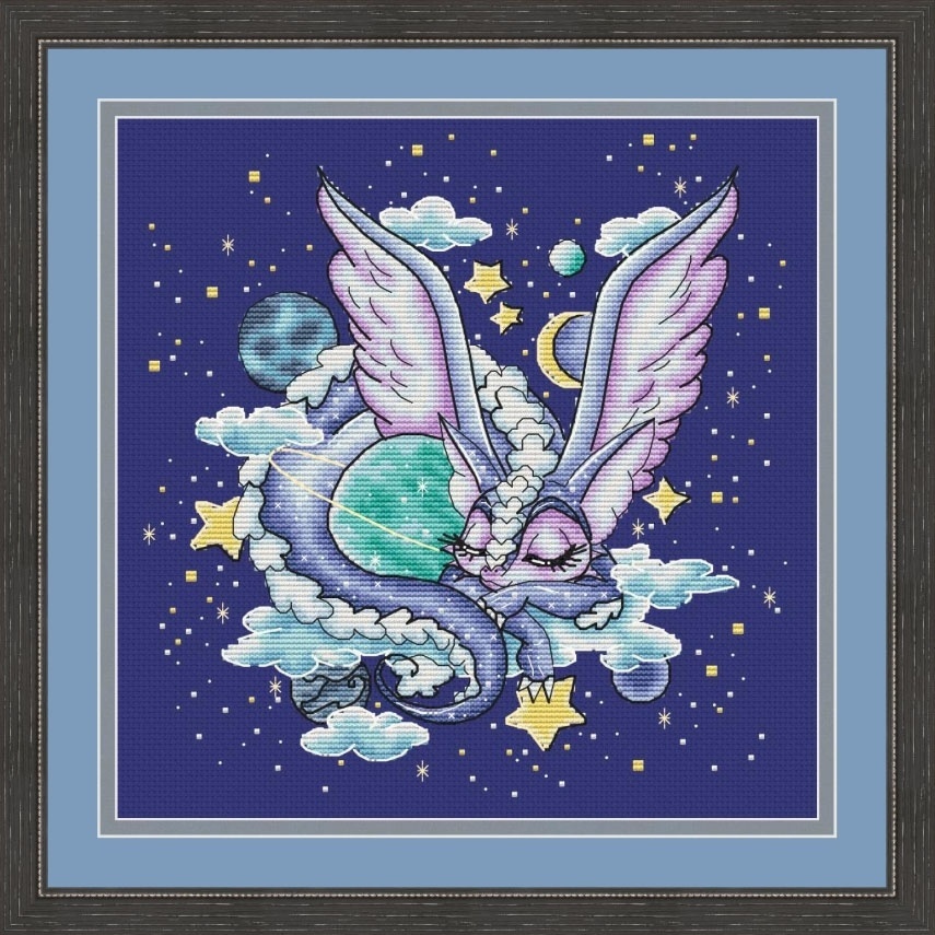 Space Dragon Cross Stitch Chart фото 1