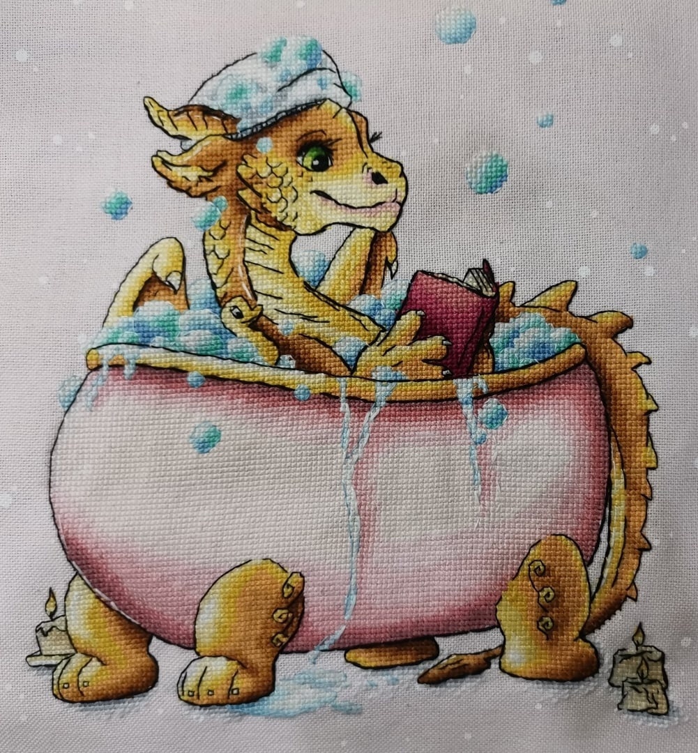 Dragon in the Bathroom Cross Stitch Pattern фото 3