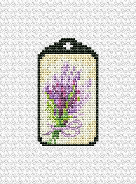 Lavender Keychain Cross Stitch Pattern фото 1