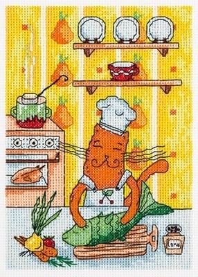 Cat the Chef Cross Stitch Kit фото 1