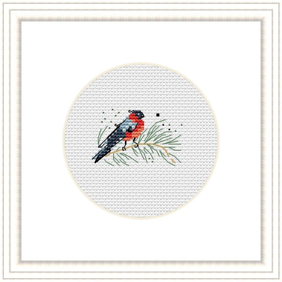 Bullfinch 2 Mini Cross Stitch Pattern фото 1