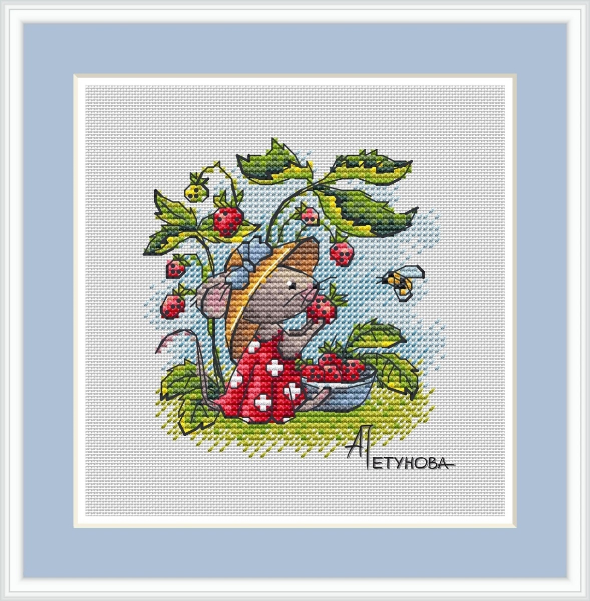 Strawberry Meadow Cross Stitch Pattern фото 1