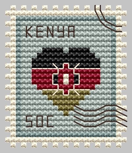 Kenya Postage Stamp Cross Stitch Pattern фото 1