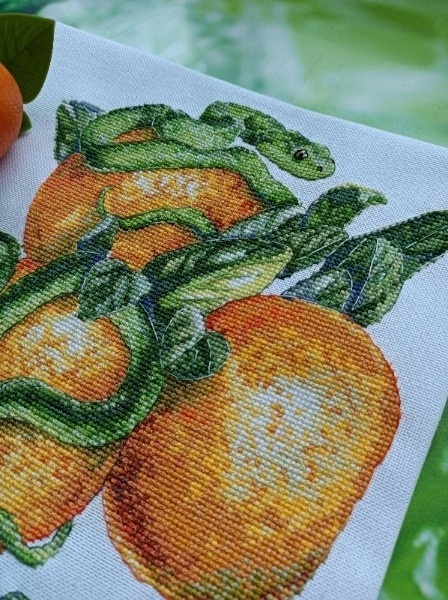 Snakes and Tangerine Cross Stitch Pattern фото 5