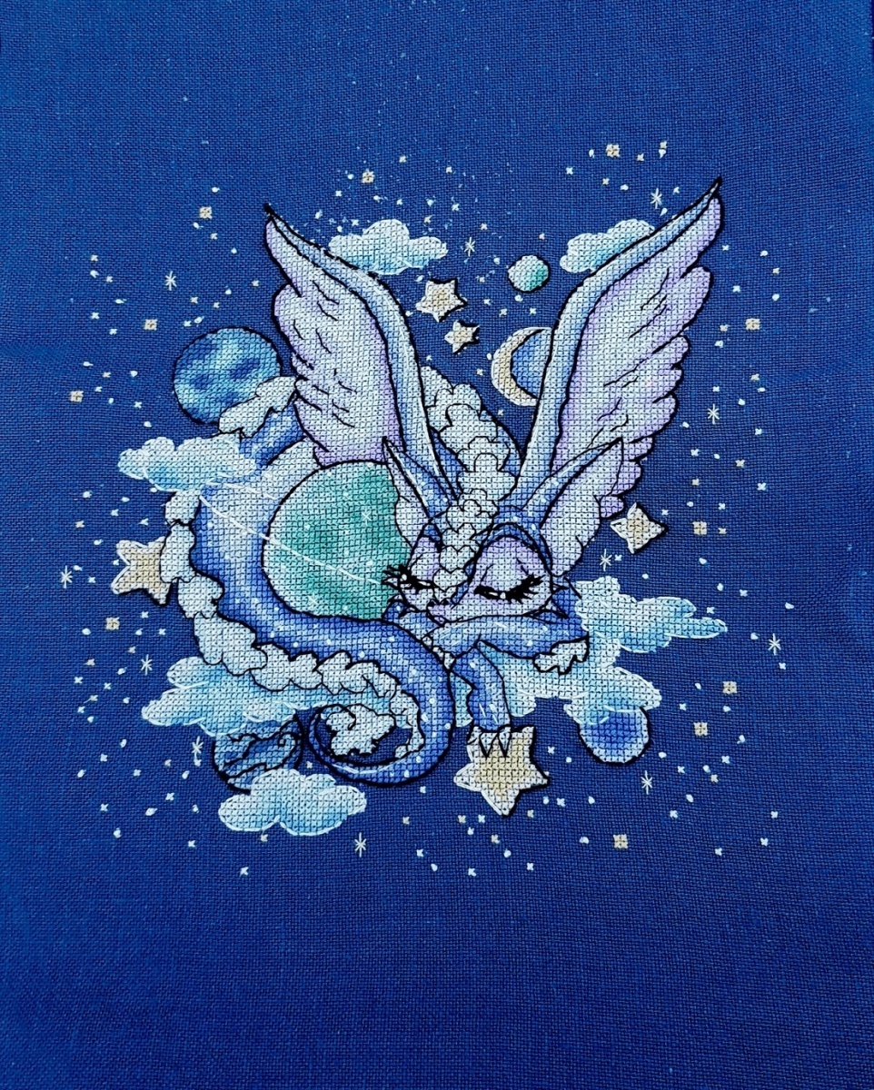 Space Dragon Cross Stitch Chart фото 2